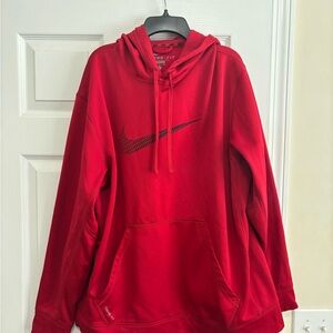 Nike Red Hoodie with Black Logo